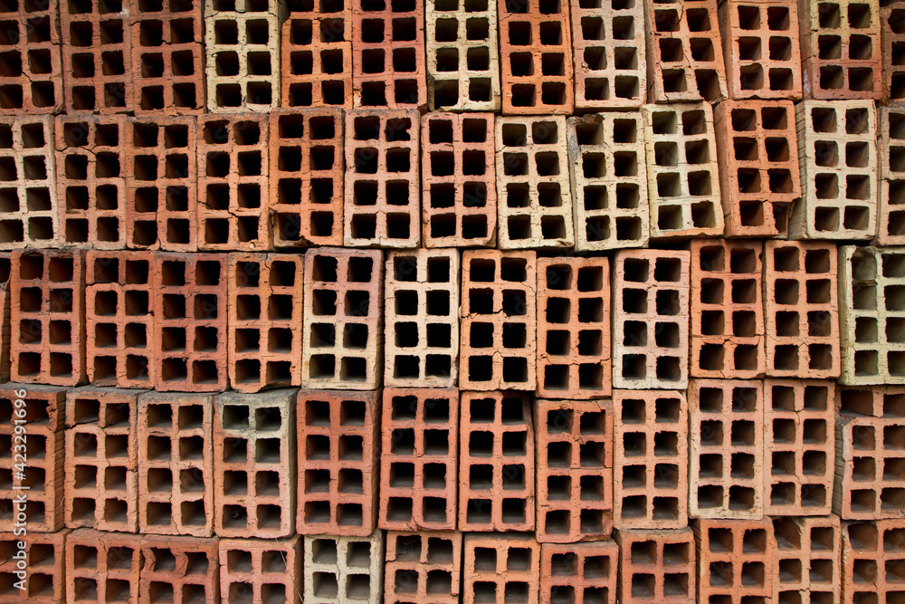 Load of bricks at the construction site Load of bricks at the construction site