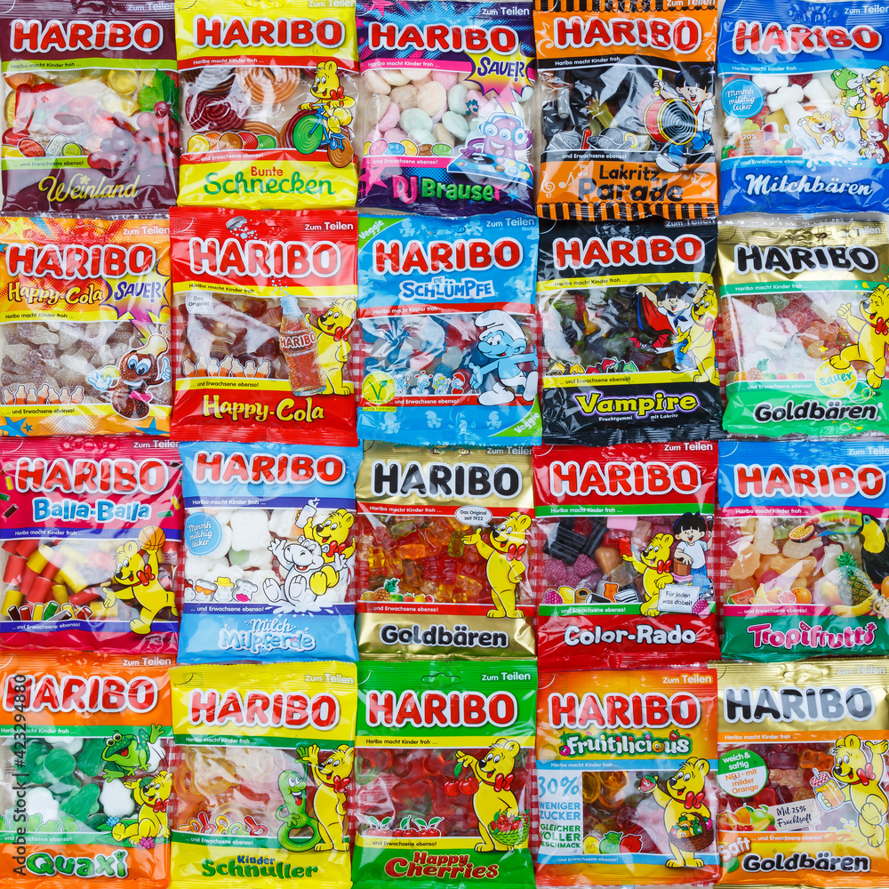 Haribo gummy bear gummi candy candies different types variety