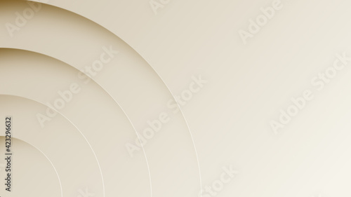 Abstract geometric circle pattern template that forming patterns with shadows and gradient on beige background. Technology concept with copy space for intro use in minimal style