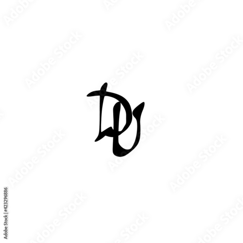 DU initial handwriting logo for identity
