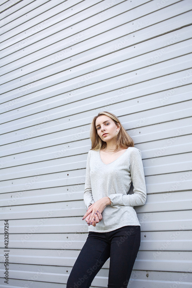 beautiful young woman in blouse, portrait of cute attractive caucasian model beautiful young woman in blouse, portrait of cute attractive caucasian model