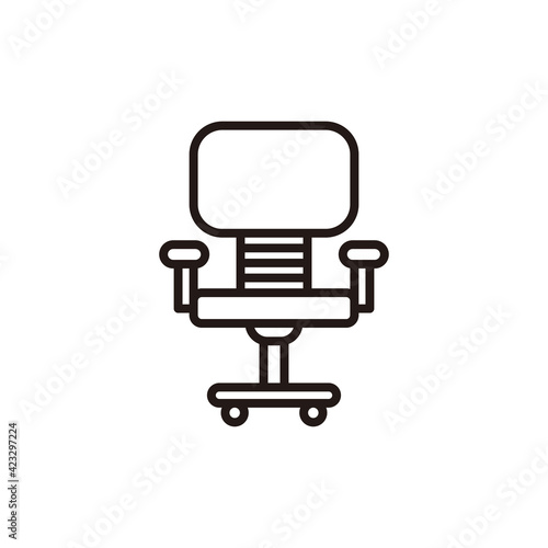 Simple Chair Icon Illustration Design, Chair Symbol With Outlined Style Template Vector