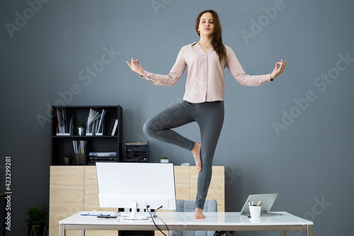 Yoga Meditation In Office photo