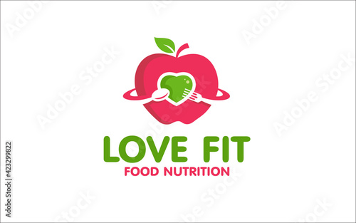 Illustration vector graphic of health diet nutrition concept Logo Design template