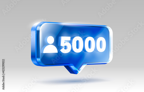 Thank you followers peoples, 5k online social group, happy banner celebrate, Vector