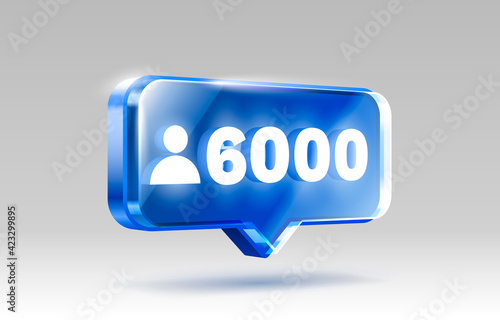 Thank you followers peoples, 6k online social group, happy banner celebrate, Vector