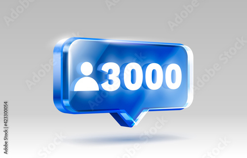 Thank you followers peoples, 3k online social group, happy banner celebrate, Vector