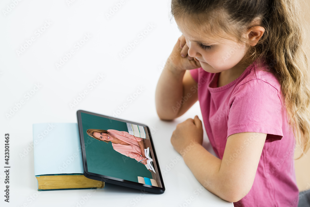 Child Video Videoconference Call On Laptop Child Video Videoconference Call On Laptop
