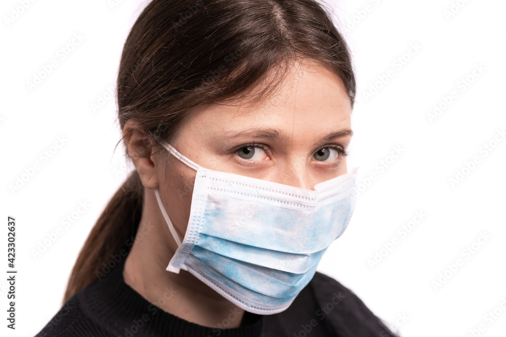 Beautiful young woman posing with mask, Beautiful young woman posing with mask,