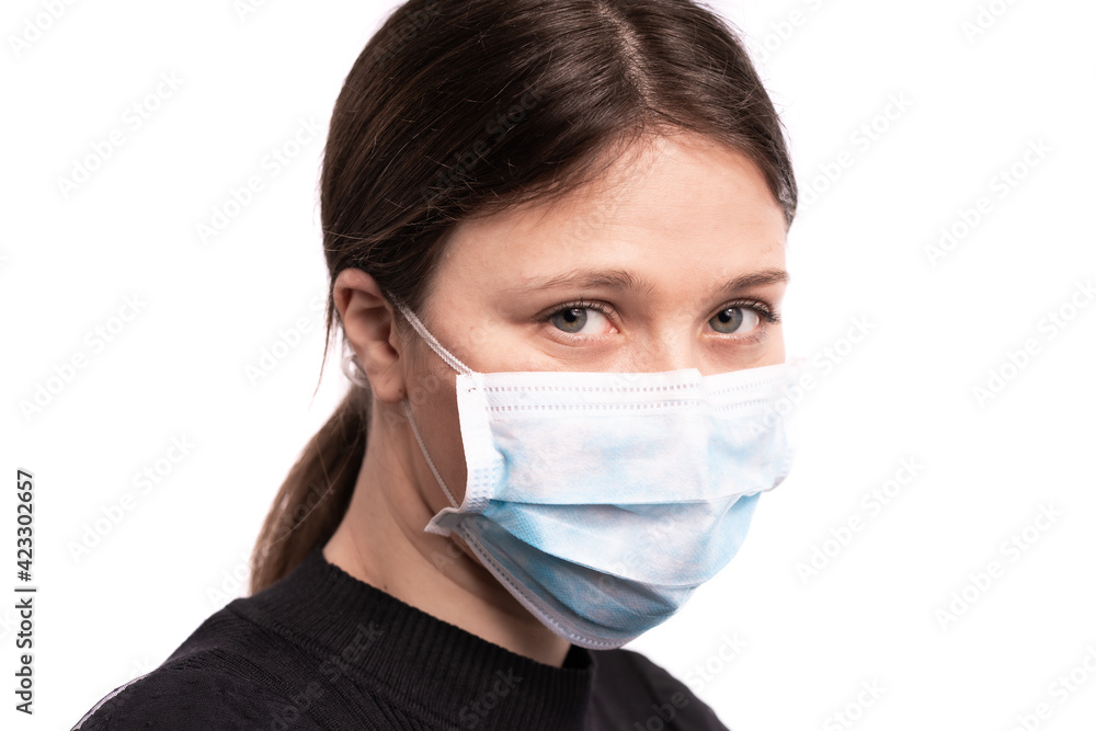 Beautiful young woman posing with mask, Beautiful young woman posing with mask,
