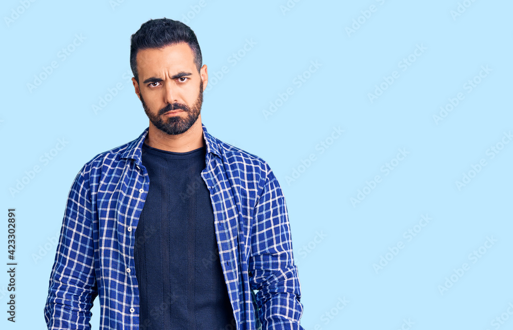 Young hispanic man wearing casual clothes depressed and worry for distress, crying angry and afraid. sad expression. Young hispanic man wearing casual clothes depressed and worry for distress, crying angry and afraid. sad expression.