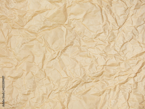 Crumpled brown paper Texture of brown paper that is rough and wrinkled image as background to fill with text or logo in vintage or style