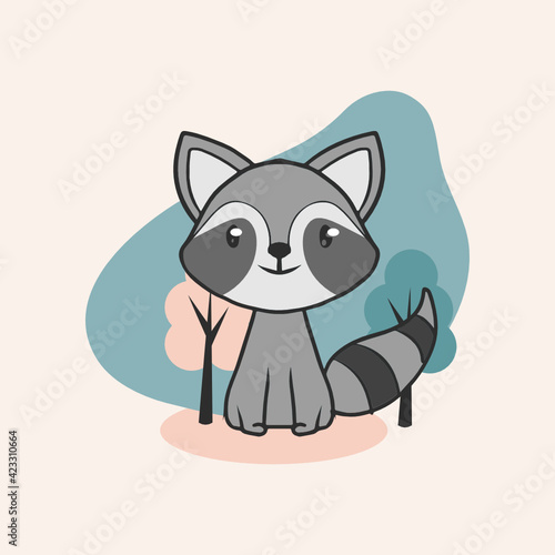 Animal forest cute illustration design