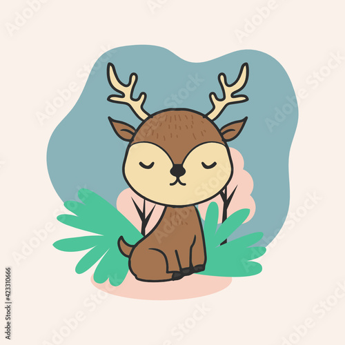 Animal forest cute illustration design