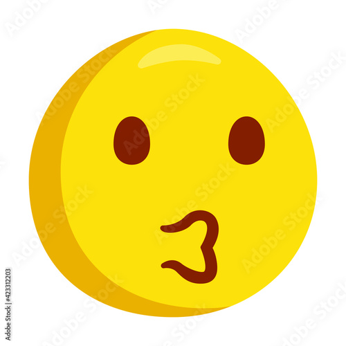 Kiss Lips Emoji Icon Illustration. Whistling Vector Symbol Emoticon Design Doodle Vector.