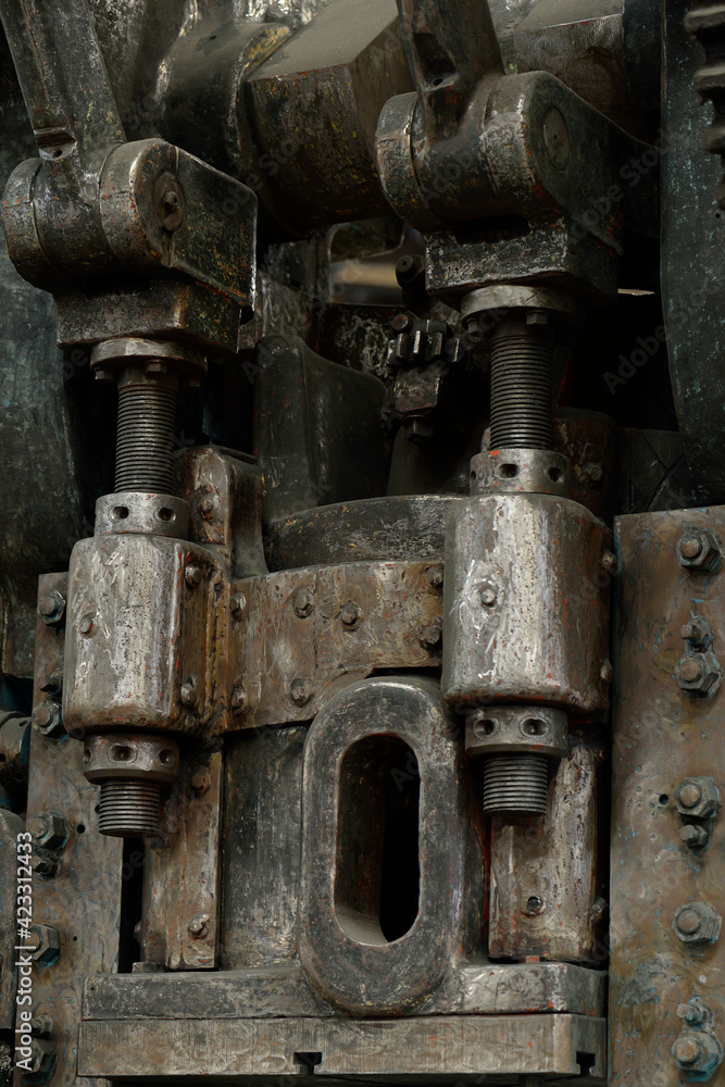 A detail of an old rusty machine A detail of an old rusty machine