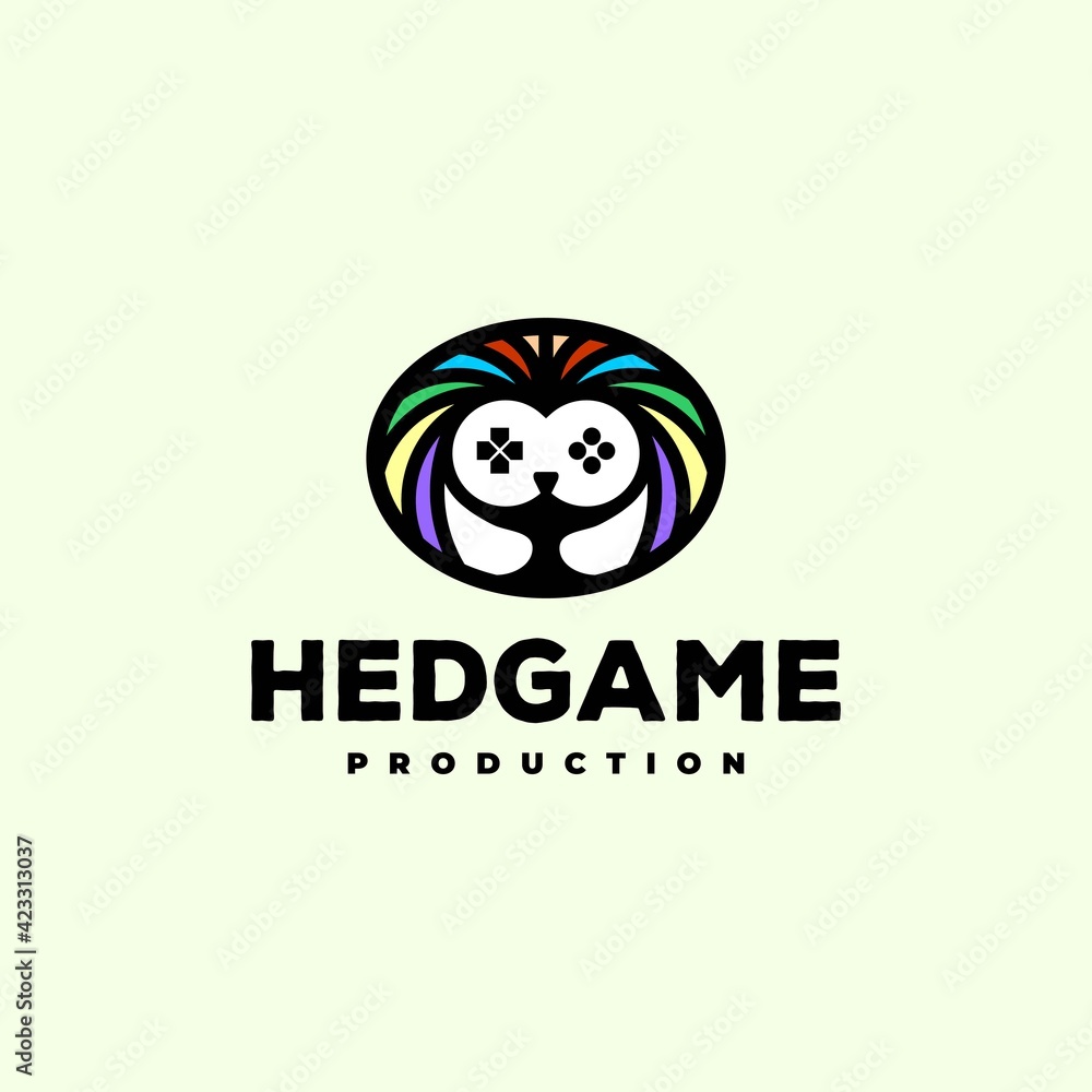 hedgehog gaming logo icon vector template