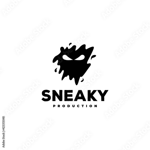sneaky peek face logo icon vector template