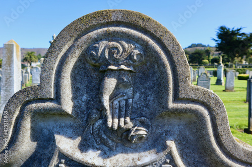 Headstones with symbols