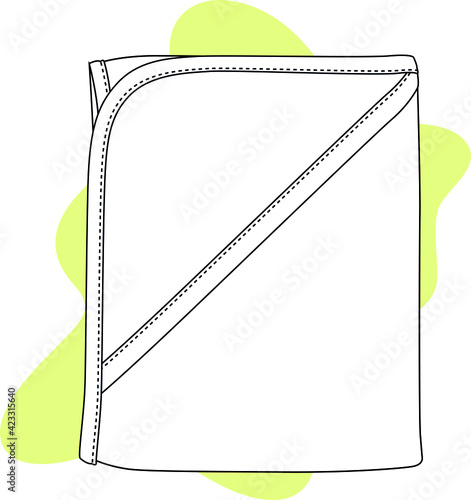 Baby blanket design template. vector flat sketch