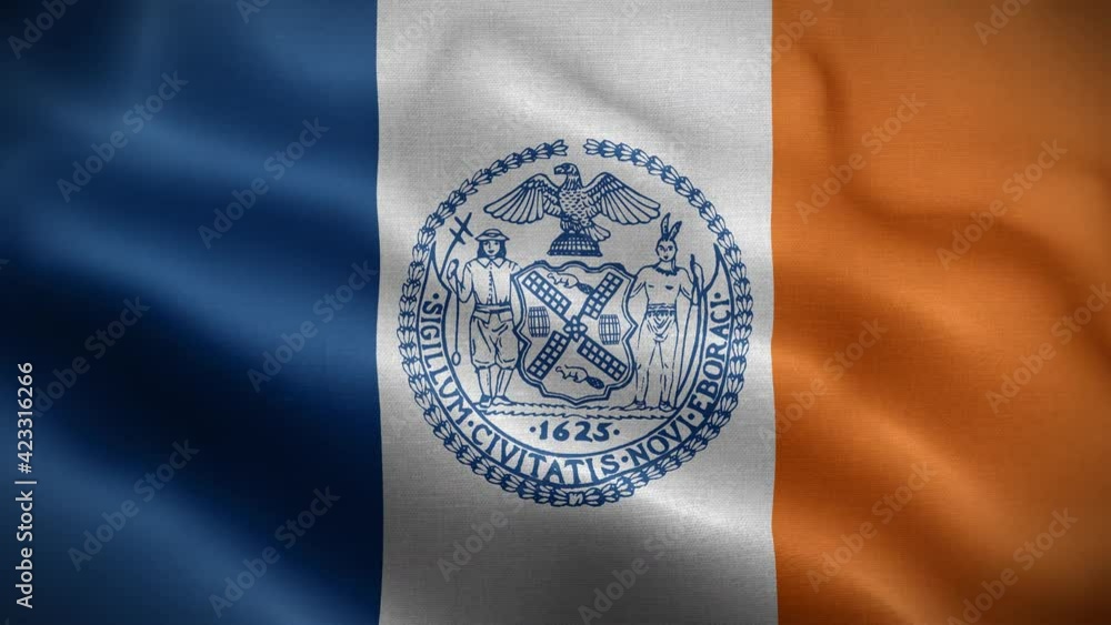 New York City Flag Loop Background 4K
