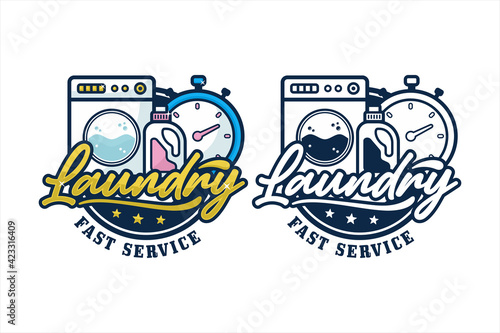 Obraz na płótnie Laundry fast service design premium logo w salonie