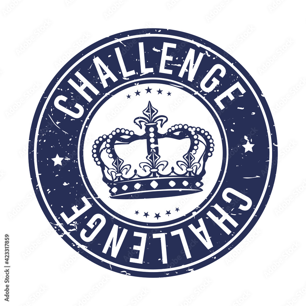 Challenge Stamp Rubber. Round Vector Postmark Retro Style. Vintage Style Old grunge Badge. Challenge Stamp Rubber. Round Vector Postmark Retro Style. Vintage Style Old grunge Badge.