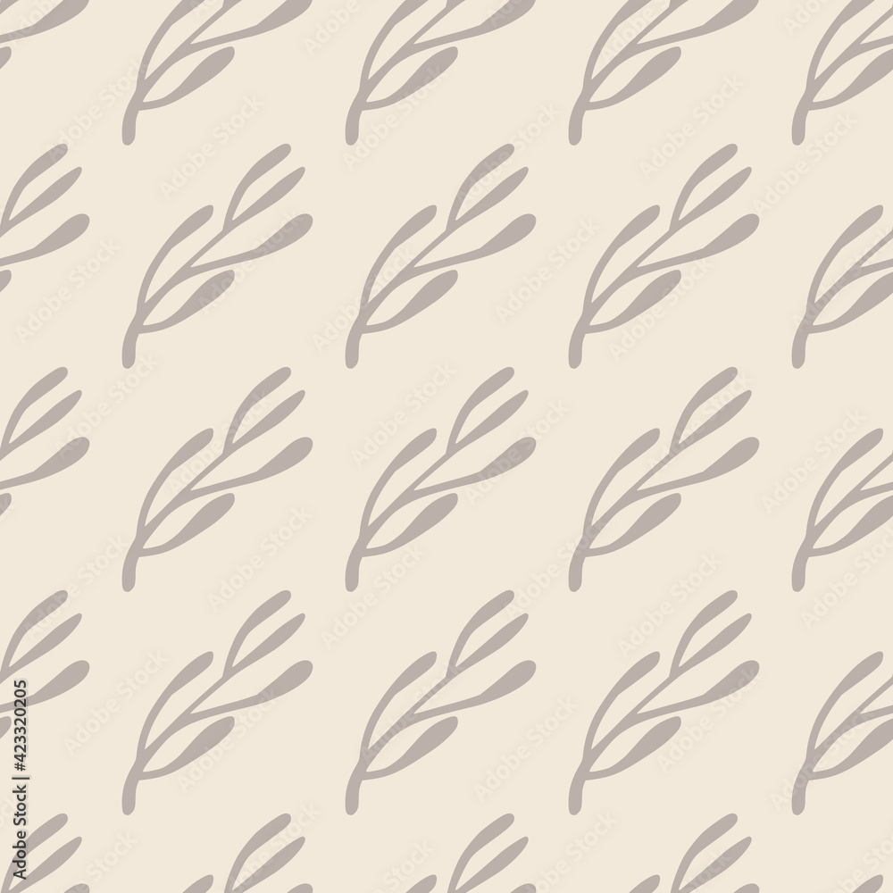 Doodle seamless pattern in pale tones with abstract branches silhouettes print. Pastel palette. Doodle seamless pattern in pale tones with abstract branches silhouettes print. Pastel palette.