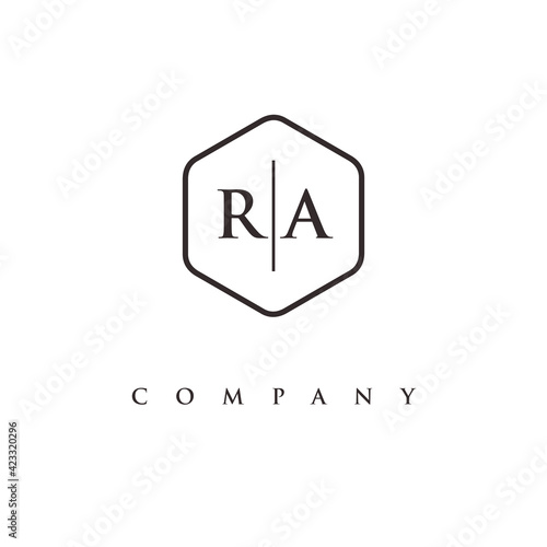 initial RA logo design vector