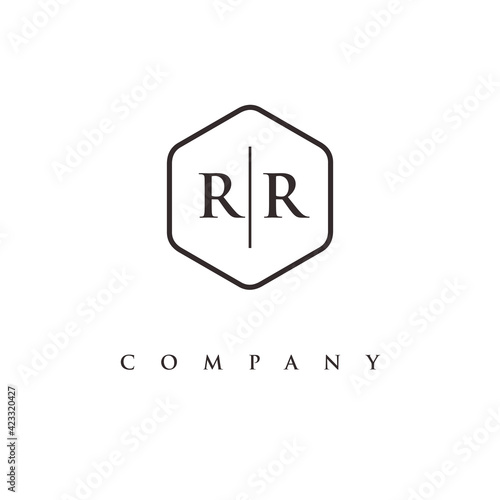 initial RR logo design vector