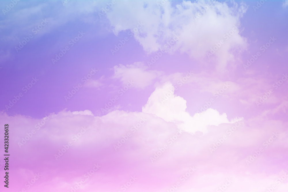 Blue Pink sky with white clouds Blue Pink sky with white clouds