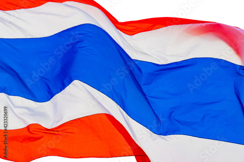 The flag of Thailand with 3 colors red, white, blue isolated white background