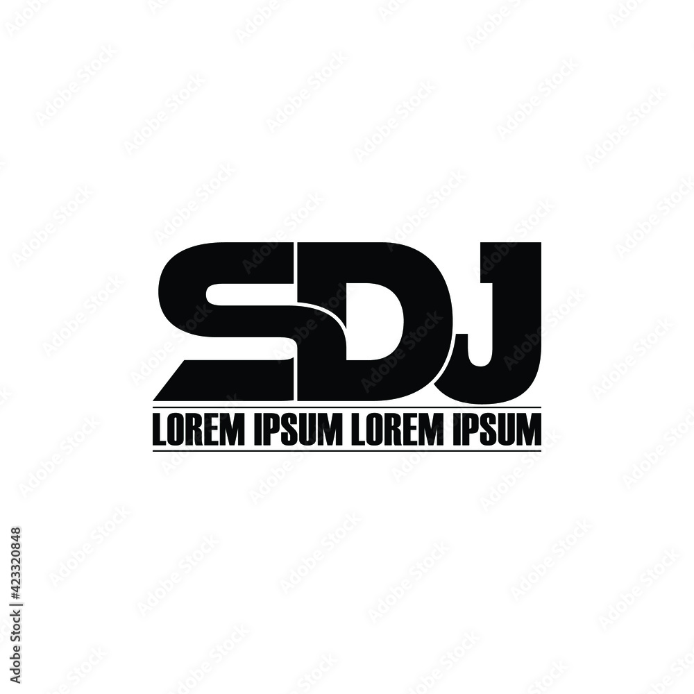 SDJ letter monogram logo design vector