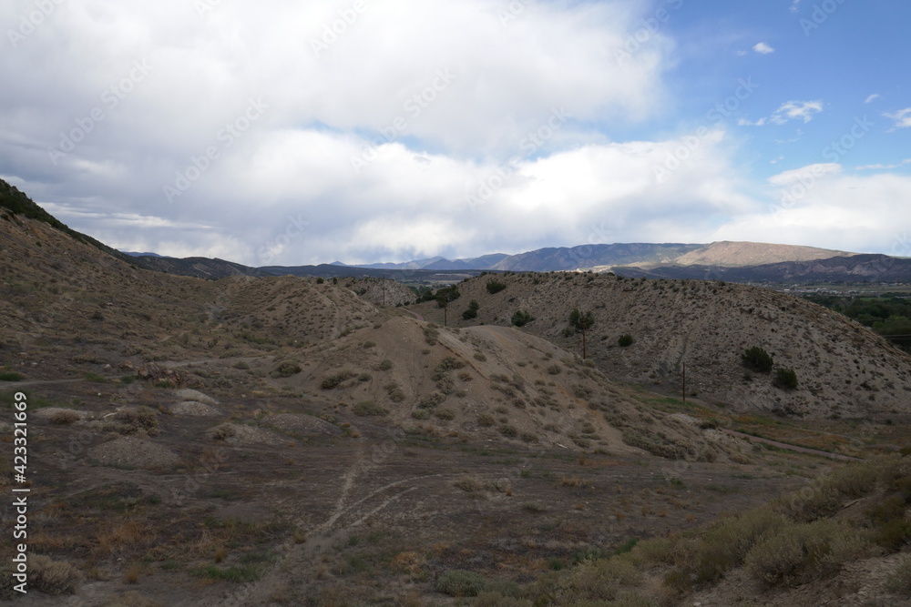Dry climate vegetation on dry mountainous landscape