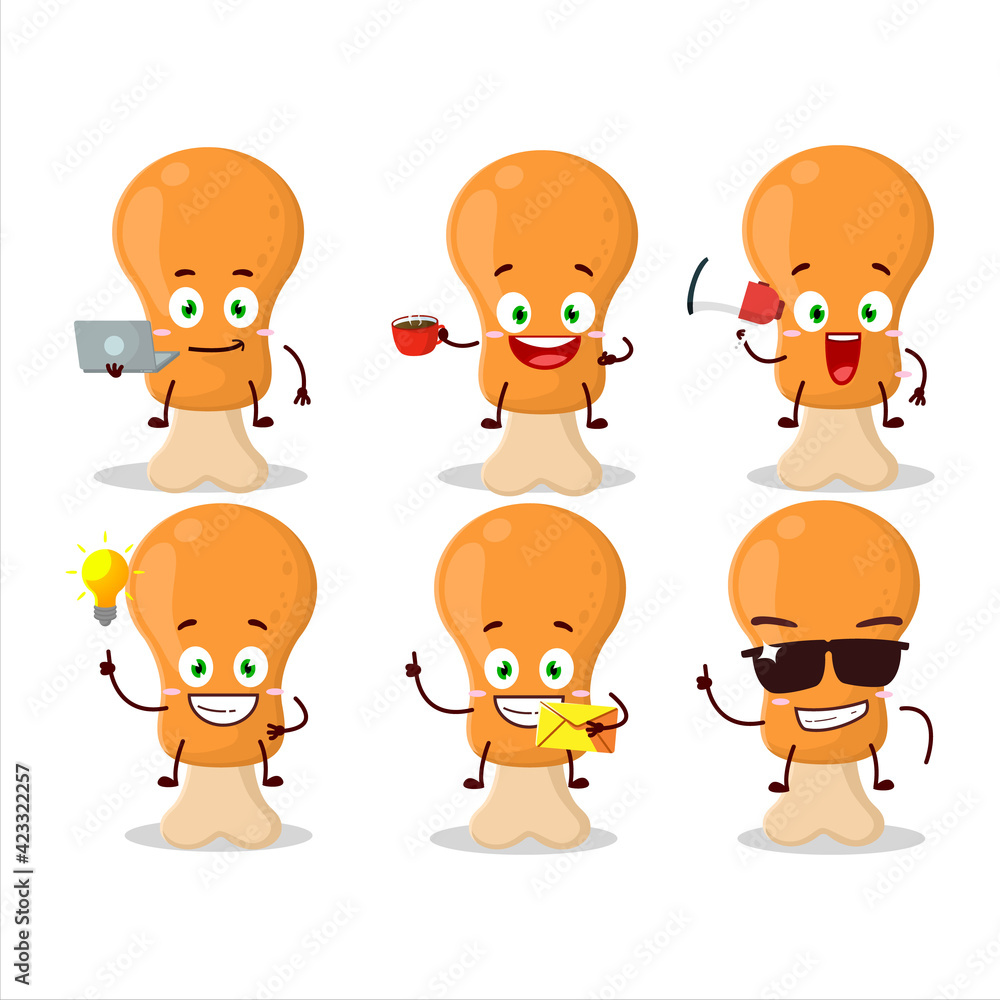Chicken thight cartoon character with various angry expressions Chicken thight cartoon character with various angry expressions