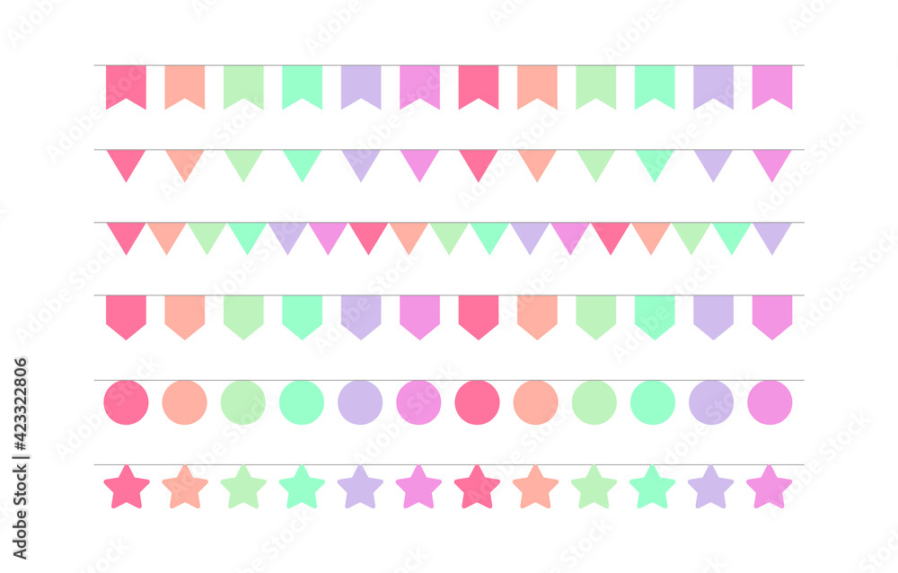 Cute multi colored party garland illustration. Cute multi colored party garland illustration.