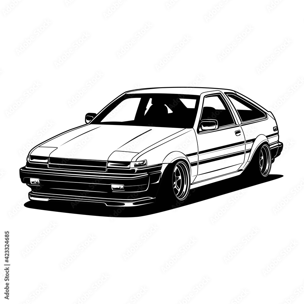 Black And White Car Illustration For Conceptual Design