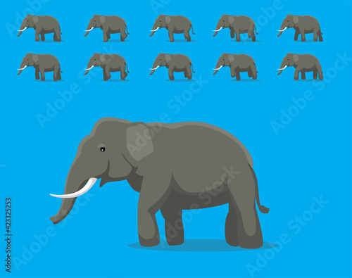 Animal Animation Sequence Elephant Walking Cartoon Vector