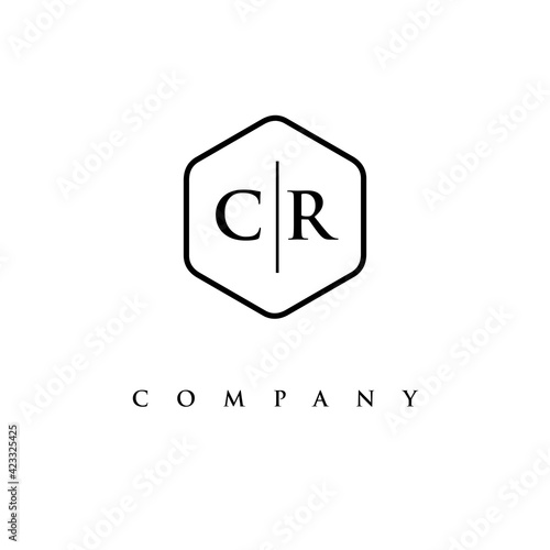 initial CR logo design vector