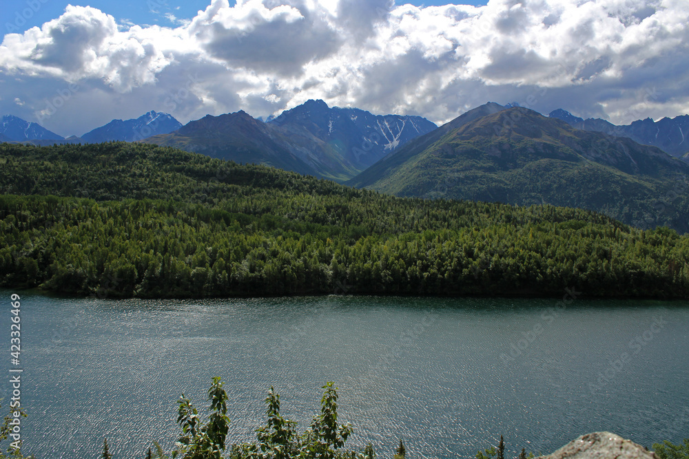 Lake and mountains in Alaska
