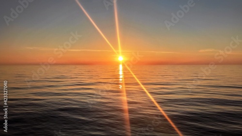 Sunrise of the Caribbean. Fascinating view from Carnival Horizon