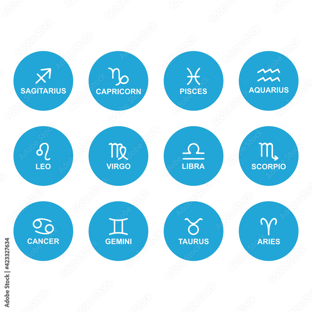 zodiac icon set vector sign symbol