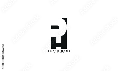 PH, HP, Abstract initial monogram letter alphabet logo design