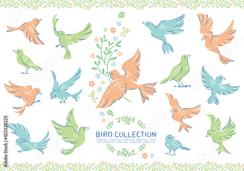 小鳥　イラスト　セット