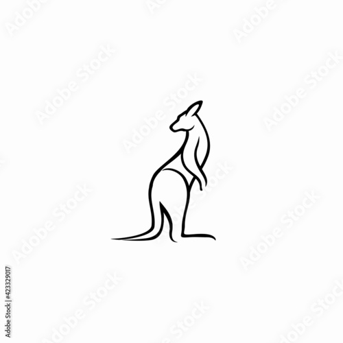 kangaroo icon logo in monochrome style designs vector
