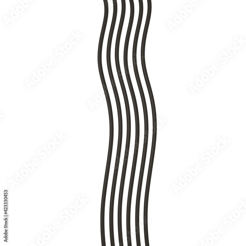 Black noodle vector. Black noodle on white background.