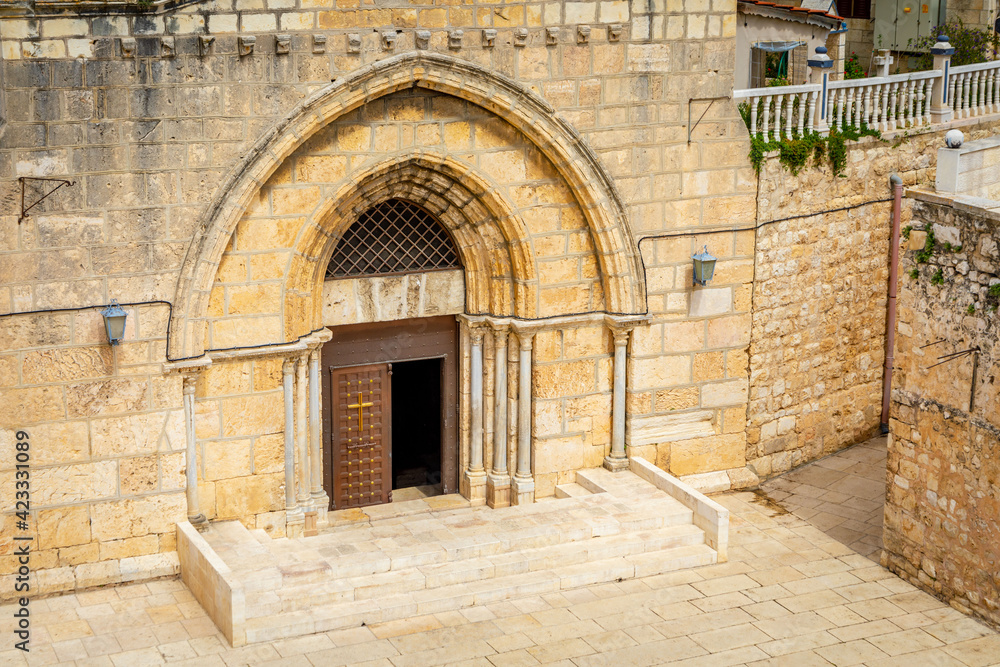 Naklejka premium Tomb of the Virgin Mary, Church of the Sepulcher of Saint Mary, Jerusalem Israel March 2021