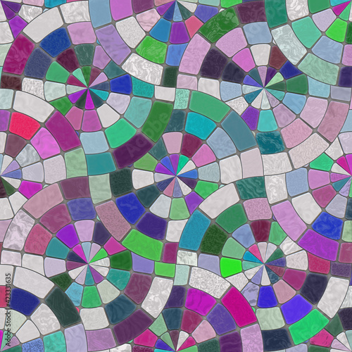 illustration of colorful tiles mosaic