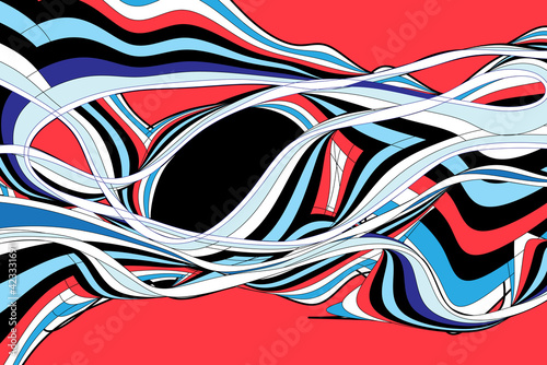 Multicolored vector striped waves on different backgrounds