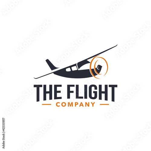 The Flight Company logo design template vector for aviation company